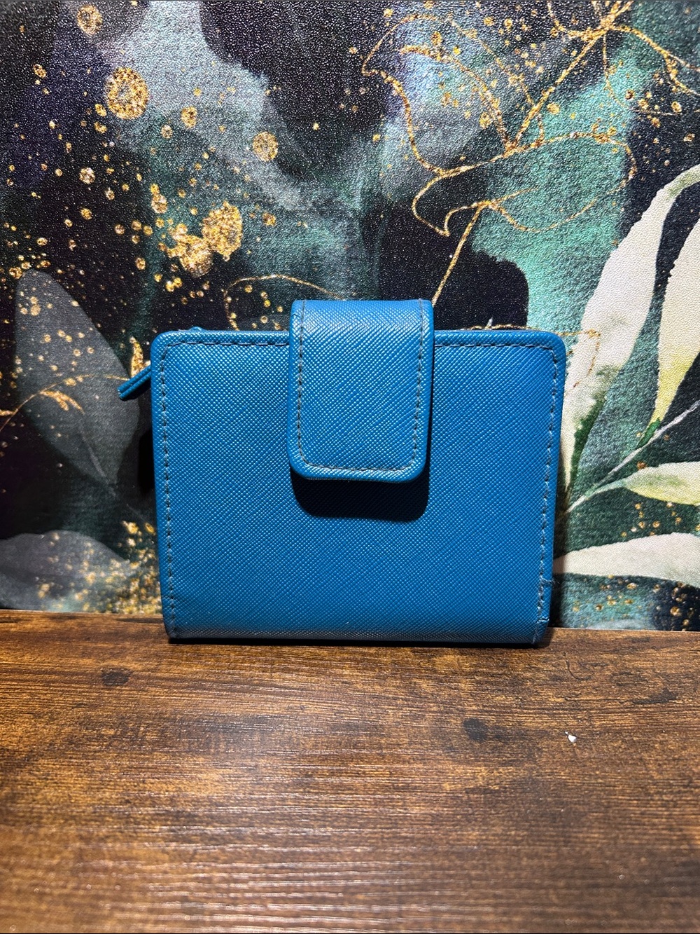 Everyday Compact Blue Women's Wallet with Secure Snap Tab